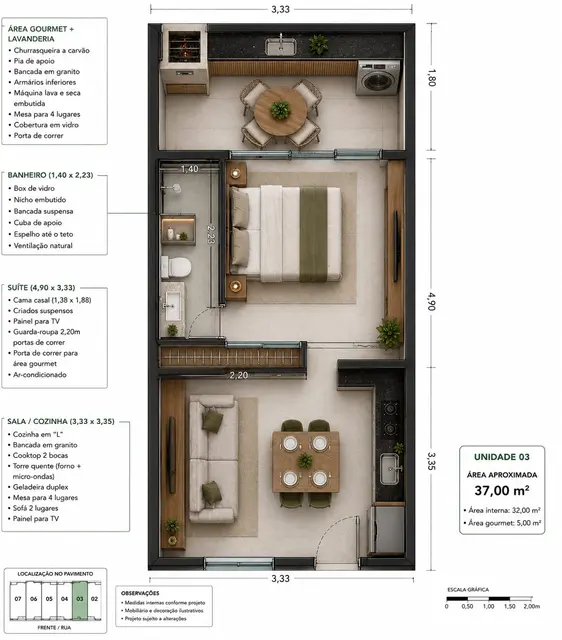 Studio à venda no Pontal de Santa Marina - Caraguatatuba / SP - Cod. ST0007 — foto 3